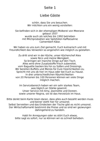 Speisekarte Seite 1 - Einleitung…