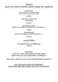Speisekarte Seite 8 - Kinderkarte…